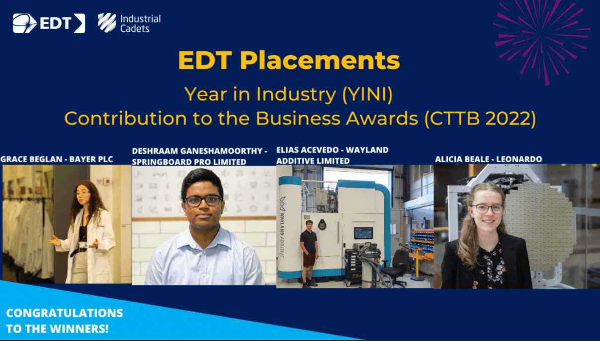 Springboard’s year in industry student wins silver at awards!